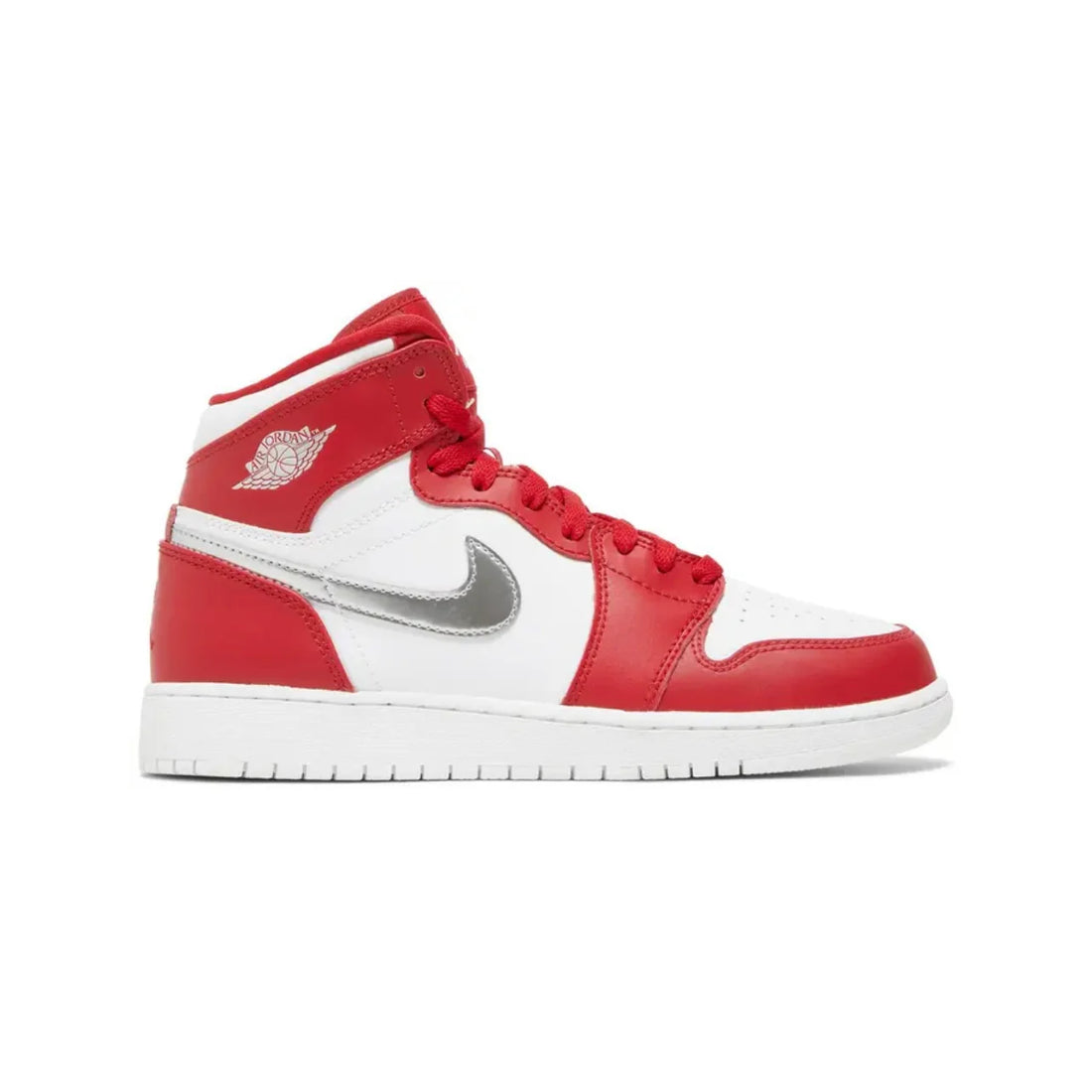 Air Jordan 1 Retro High Silver White Red Metallic